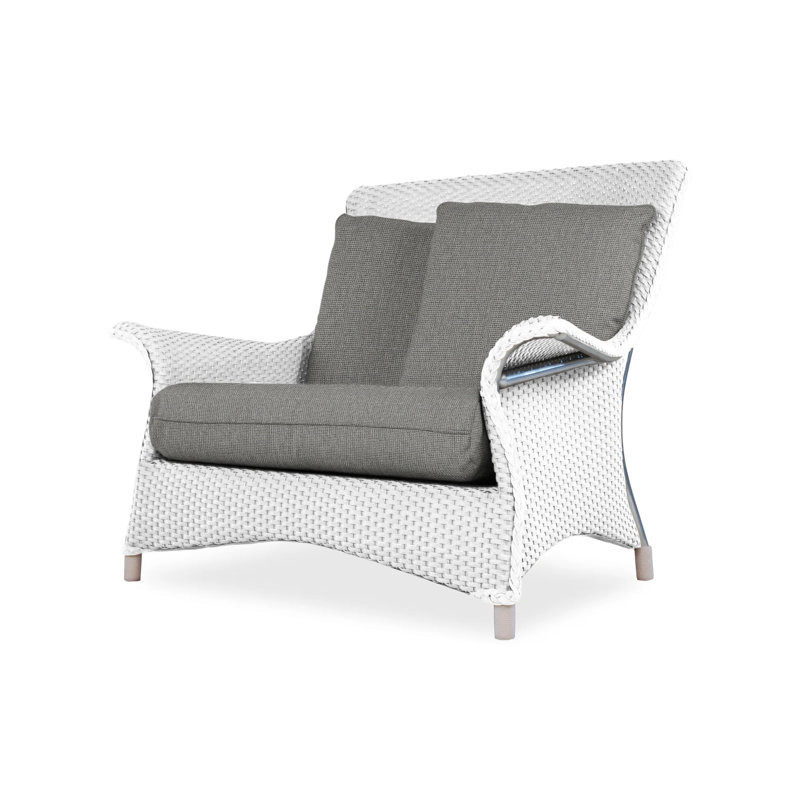 Mandalay Outdoor Lounge Chair, White, Demo Oatmeal