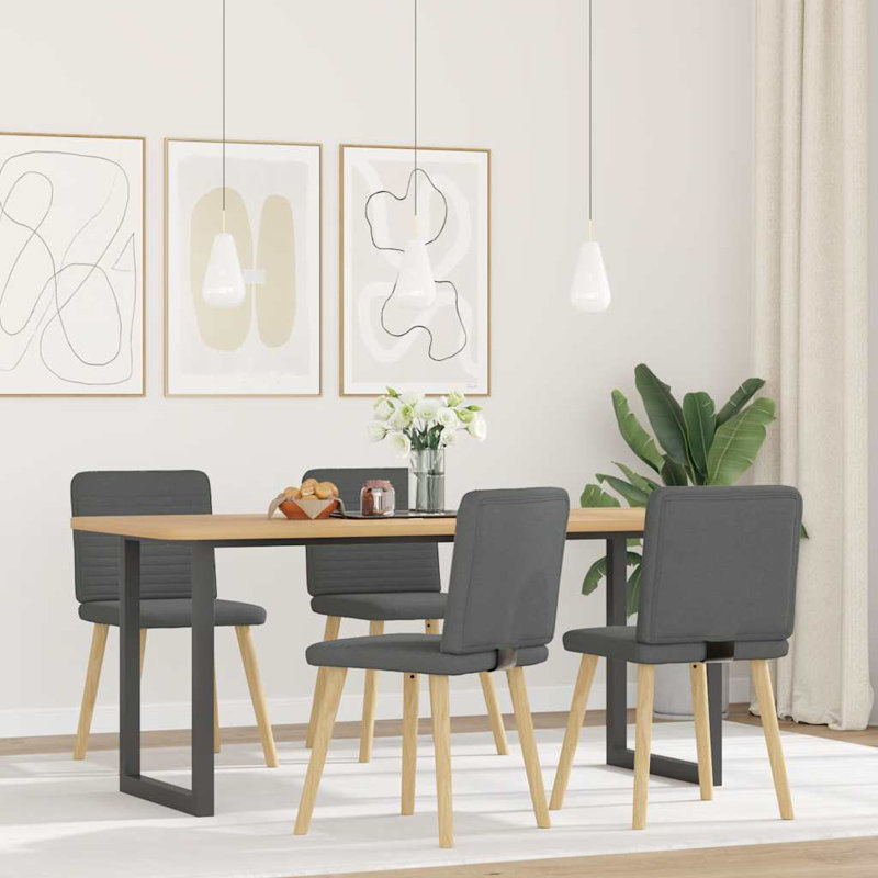  Ensemble de 4 chaises de salle à manger gris foncé