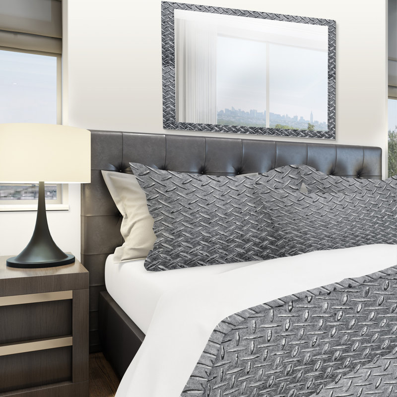 Ensemble de housse de couette en losanges métalliques designart, Housse de couette grand + 2 taies décoratives
