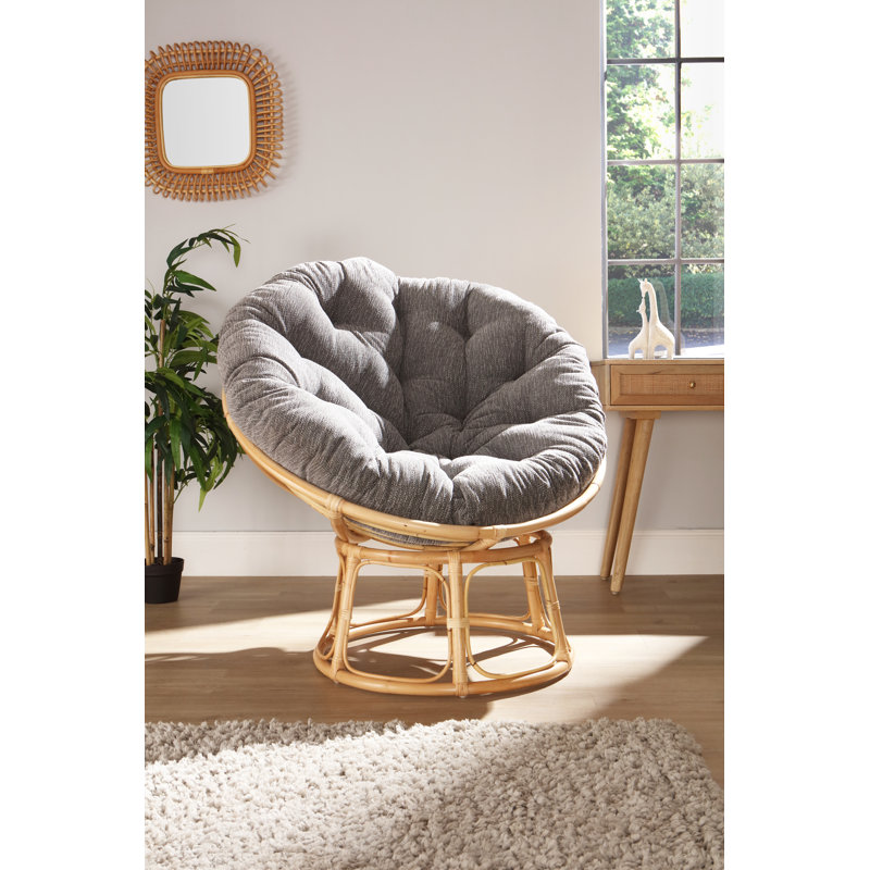 Aniylah Chair In Natural rattan wicker with white, Grey