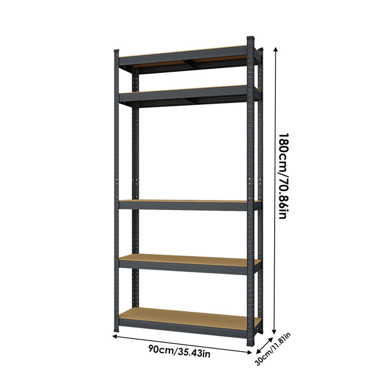 Metal Storage Rack, 180 cm H x 90 cm W x 30 cm D, Natural