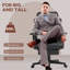 Fauteuil ergonomique réglable avec massage lombaire chauffé, massage par vibration, repose-pieds, microfibre, noir, pour soulager