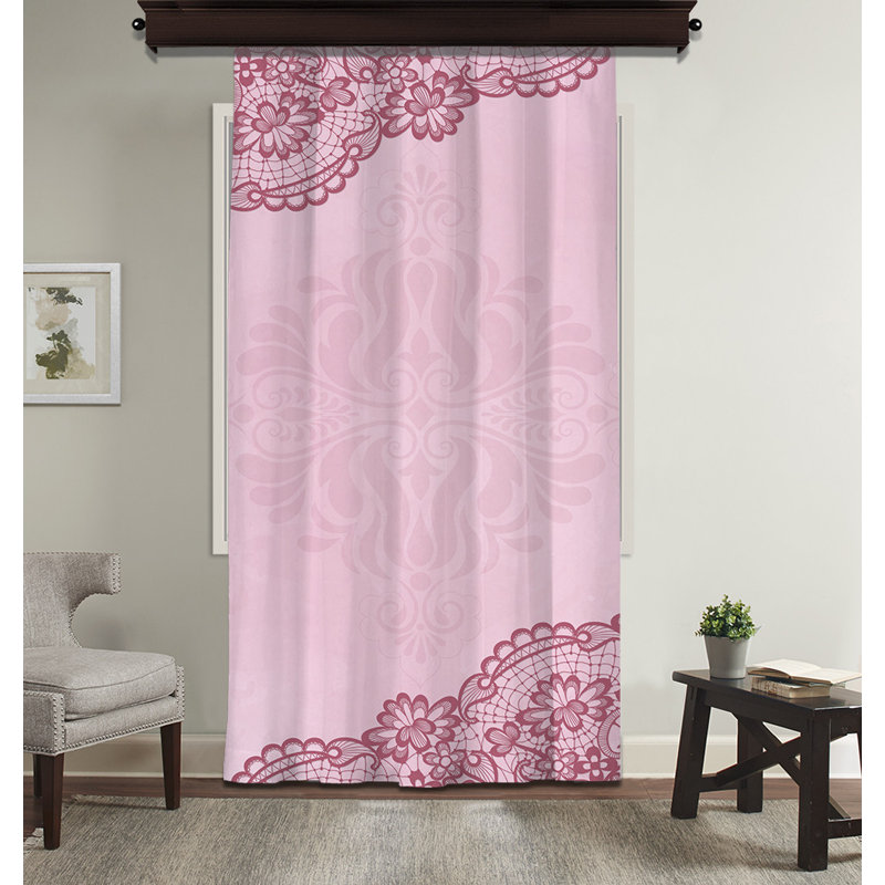 Rideau en polyester Guerrero, Rose