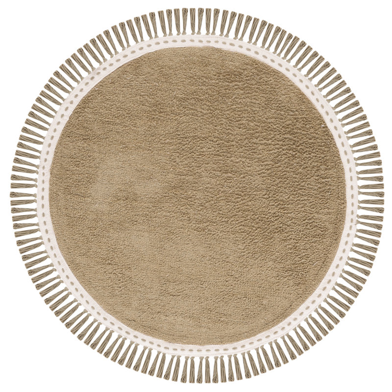 Anniedale Hand Woven Cotton Machine Washable Rug, Round 4'
