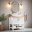 Meuble-lavabo 32 po avec lavabo, meuble-lavabo simple avec portes et tablette ouverte, petit meuble-lavabo en bois massif avec lavabo, pour salle de bain