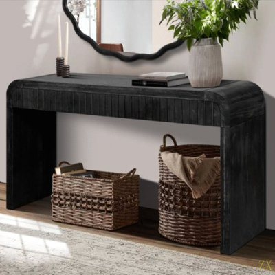 59'' Vintage Crafted Entryway Table,Two Hidden Handle Drawers,Farmhouse Console Table ,Easy Assembly, For Entrance & Dinning Room & Living Room & Hallway