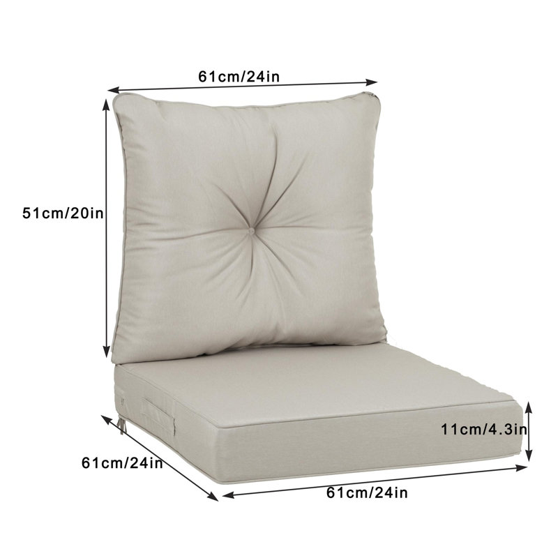 Outdoor Deep Seat Cushion for Patio Furniture (Cushion Only), Beige