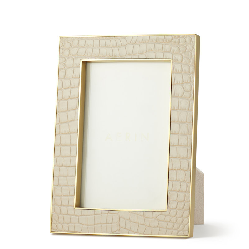 Classic Croc Leather Picture Frame, 4" x 6"