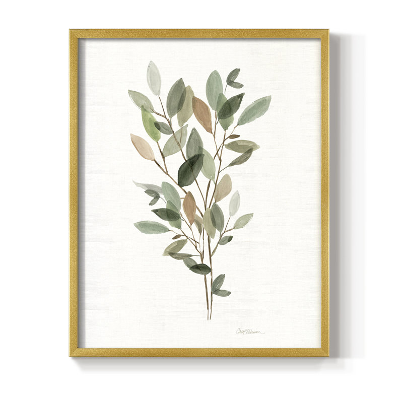 «Leafy Botanical II», reproduction encadrée - bois massif, H 11 po x l 9 po, Doré