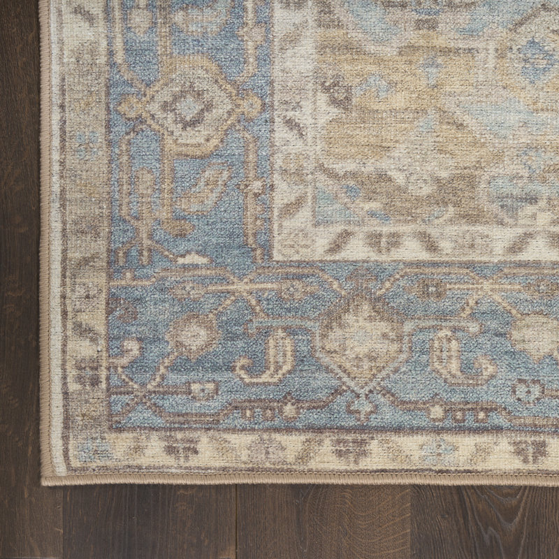 Herkimer Machine Washable Vintage Area Rug, Rectangle 9' x 12'