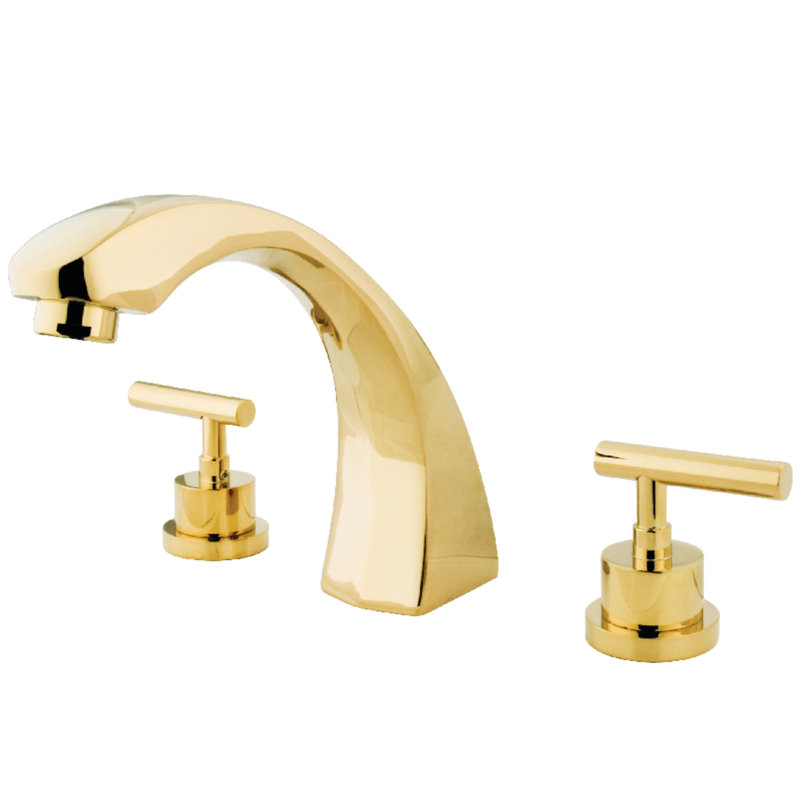 Robinet de baignoire romaine à 3 poignées et 3 poignées Kingston Brass Kingston, Laiton poli