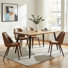 Ensemble de salle à manger moderne Negin 5 pièces 63 po avec table à bords naturels aspect bois et chaises rembourrées
