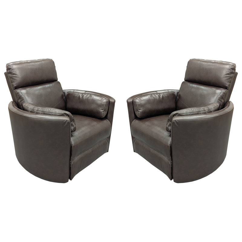 Bre Manual Swivel Glider Recliner Two Pack, Brown