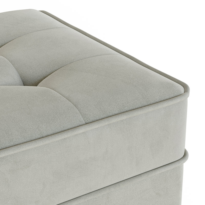Repose-pieds de cocktail 31,5 po Geo, Velours Bella performance platine