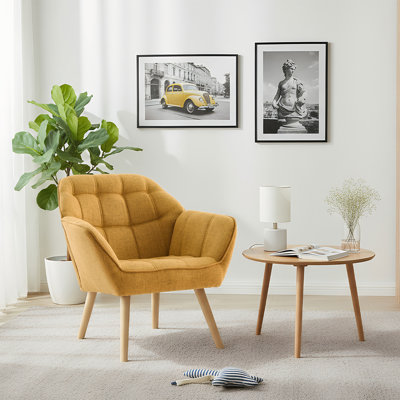 Booneville Modern Upholstered Armchair Accent Chair Solid Wood Frame for Living Room