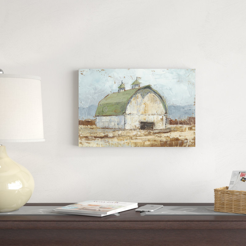 «Whitewashed Barn III», reproduction d'art sur toile tendue, H 12 po x l 18 po