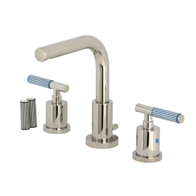 Kingston Brass Synchronous Two-Handle 3-Hole Deck Mount Widespread Bathroom Faucet with Brass Pop-Up Drain
