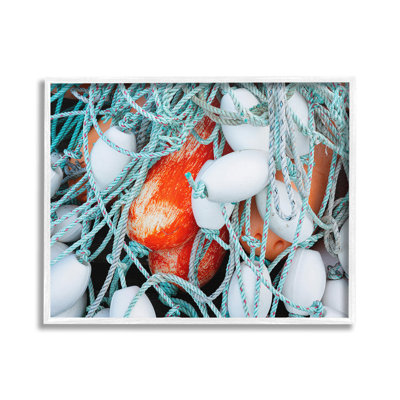Lignes de pêche et bobber, art de la giclée encadrée par Richard Wong
