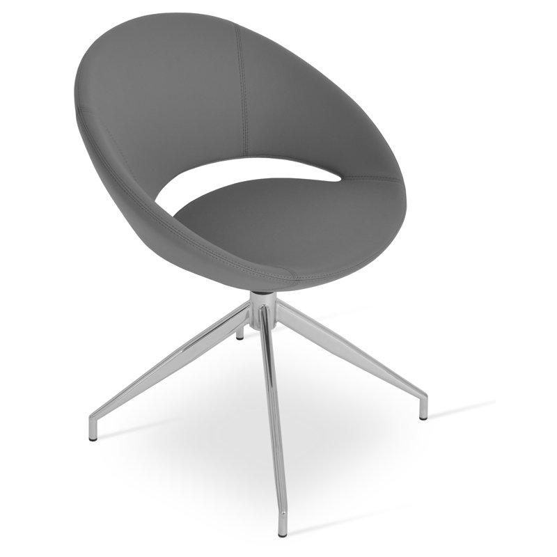 Chaise d’appoint rembourrée grise Crescent