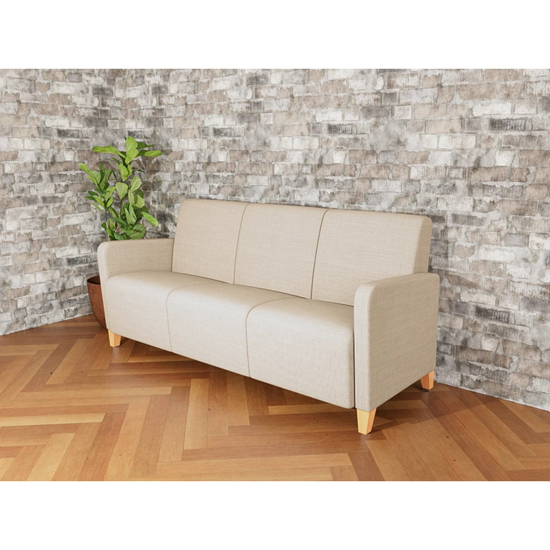 Fauteuil de réception 3 places Ravenna, Bois naturel, Chambray calcaire