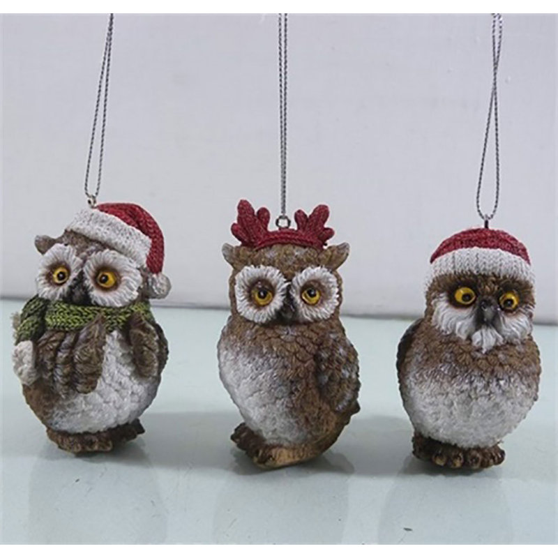 Ornement en résine hibou