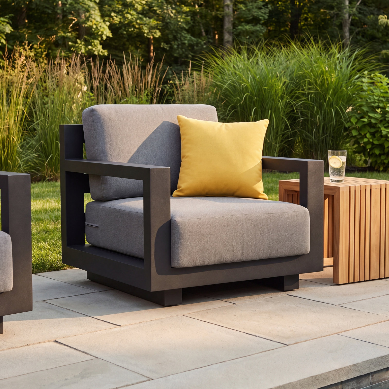 Aden Patio Lounge Chair, Gray