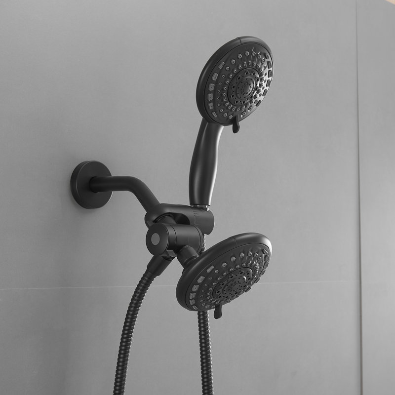 Ensemble de robinet de douche à poignée simple à 6 jets et à double jet 1,8 GPM avec valve et pomme de douche à main filtrée