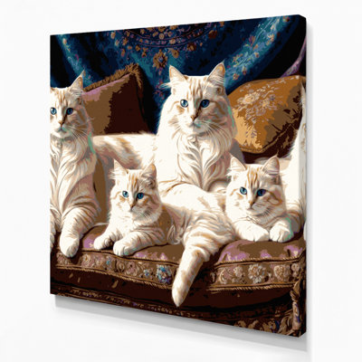 Cats Birman Black Canvas Wall Art