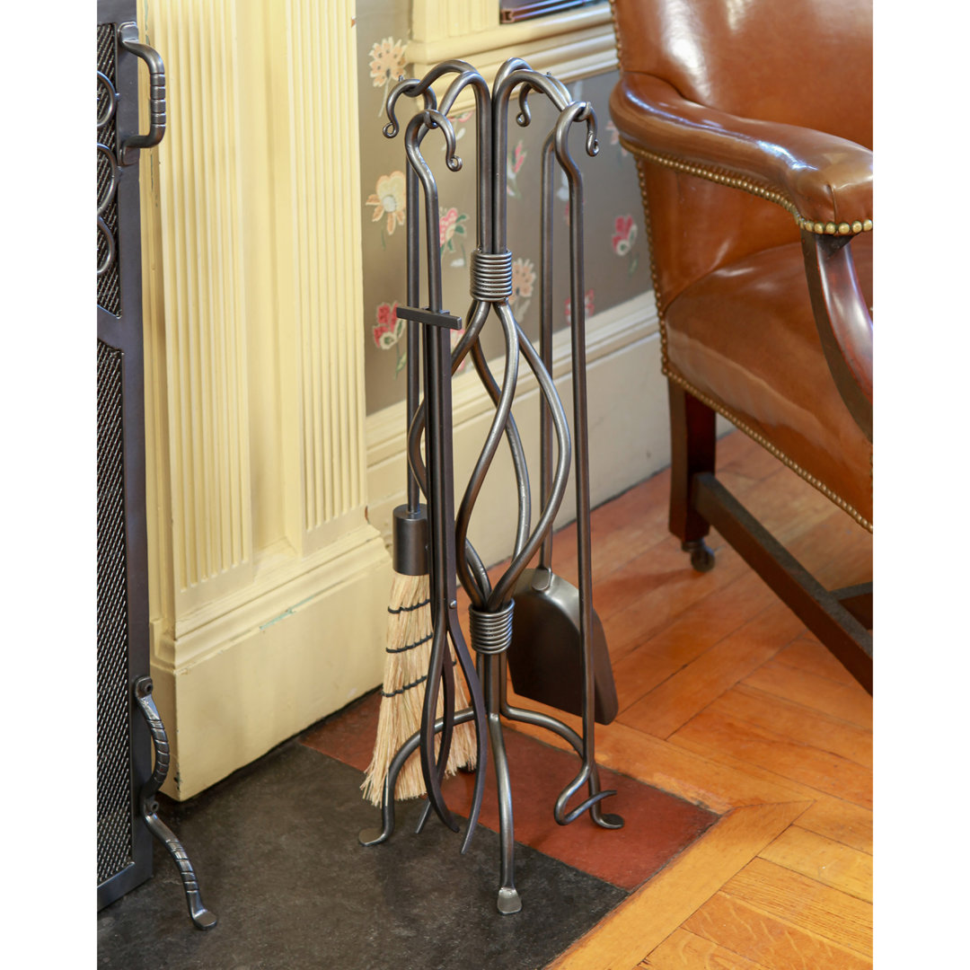 Zhora Iron Fireplace Tool Set Fleur De Lis Living