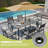 Oval Patio Dining Table With Umbrella Hole and Aluminum Frame-1044327296-1033176258