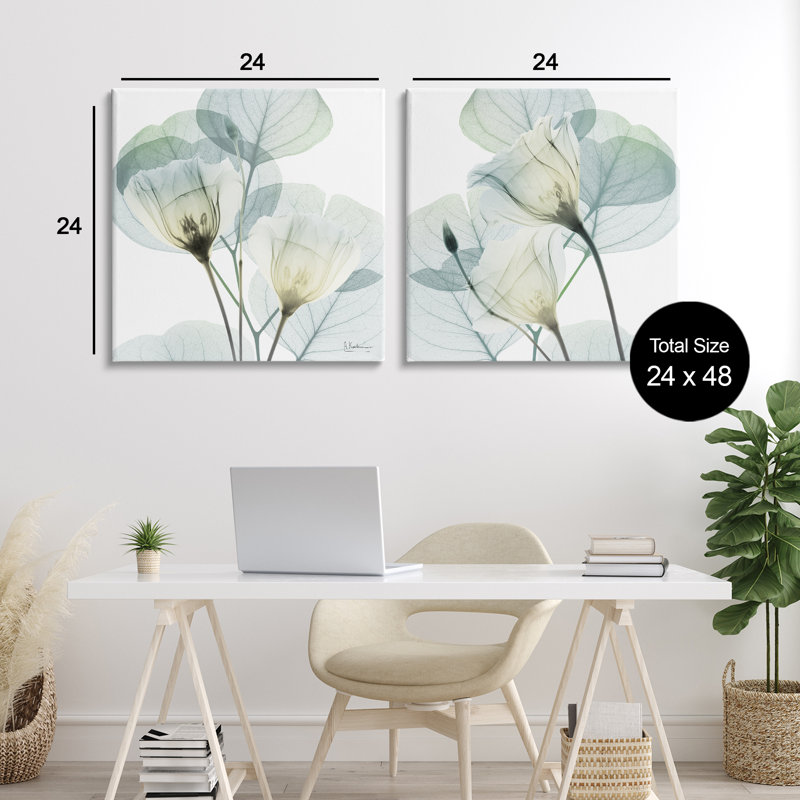 Ensemble de 2 toiles Divine Fate Flowers, design par Albert Koetsier, H 24 po x l 24 po