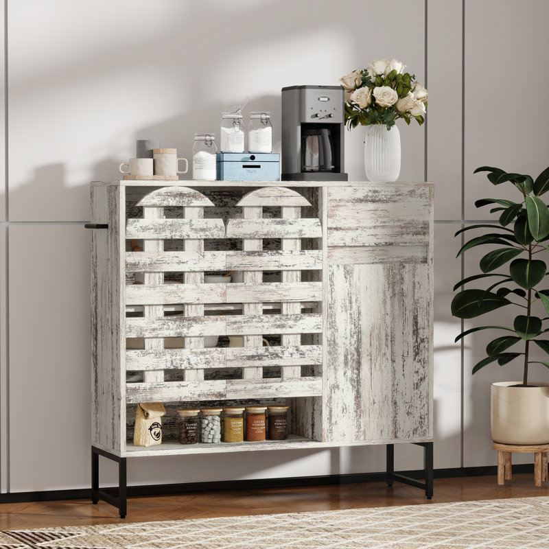 Armoire décorative avec trois portes et un tiroir, Antique White