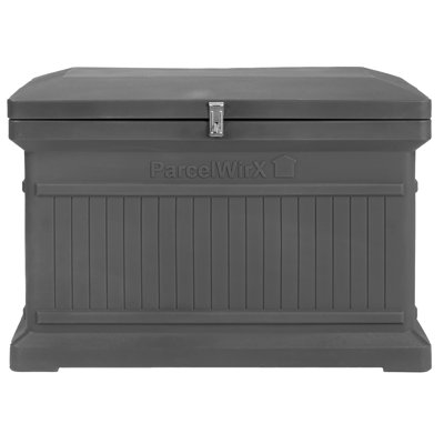 ParceWirx Premium Vertical Architectural Graphite Delivery Drop Box Hinged Lid with Swinging Latch for Locking ParceWirx Premium Vertical Architectural Graphite Delivery Drop Box Hinged Lid with Swinging Latch for Locking
