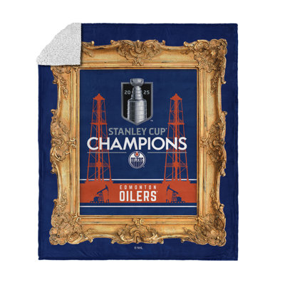 NHL Edmonton Oilers Champs - jeté en sherpa Portrait Silk Touch - 50 x 60 pouces