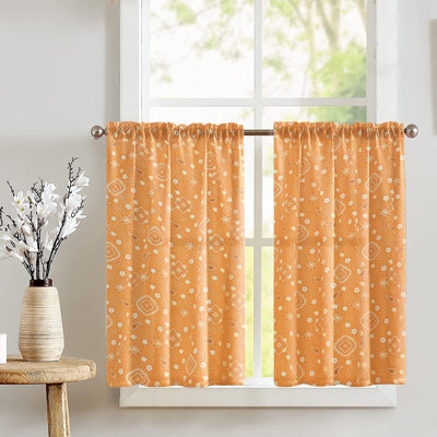 Cotton Blend Paisley Tailored Cafe Curtain