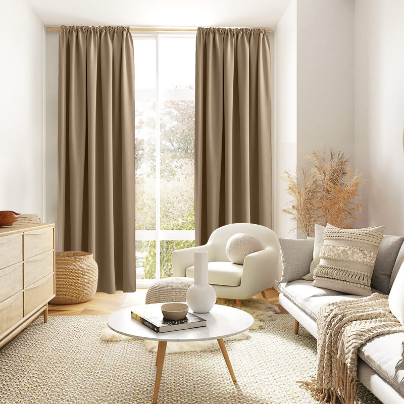 Cormican 100% Linen Blackout Curtain Pair, Dark Gray, 52" W x 84" L