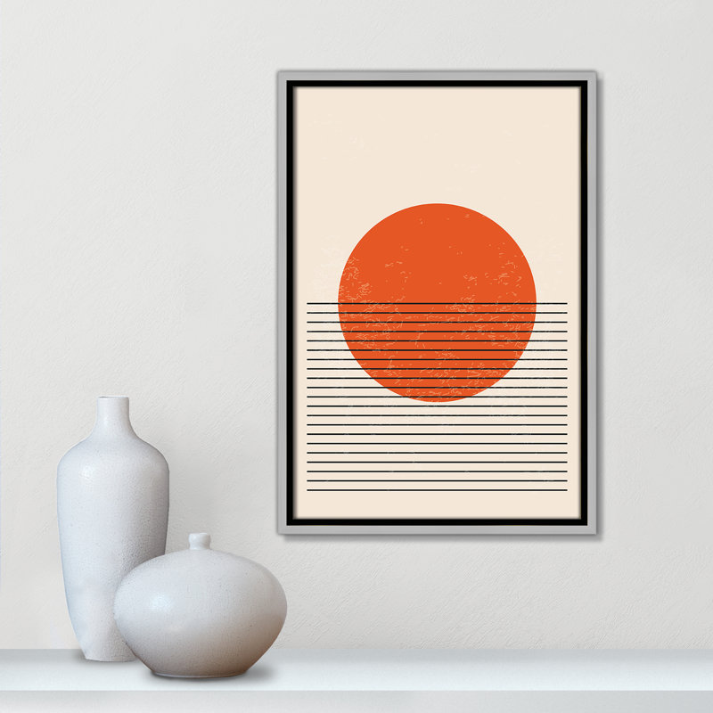 «Bright Minimal Series # 2» par Stanley, Toile avec cadre, Flottant argent, L 13,5 po x H 19,5 po