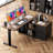 Berat L-shaped Executive Standing Desk With Reversible File Cabinet-163094129