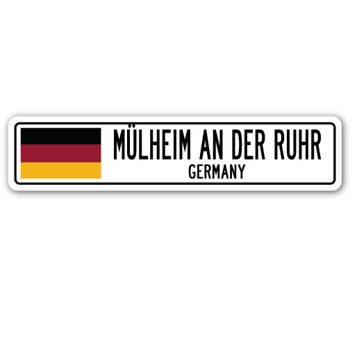 Panneau de signalisation en aluminium Molheim An Der Ruhr, Allemagne, H 7 po x l 30 po x P 1 po