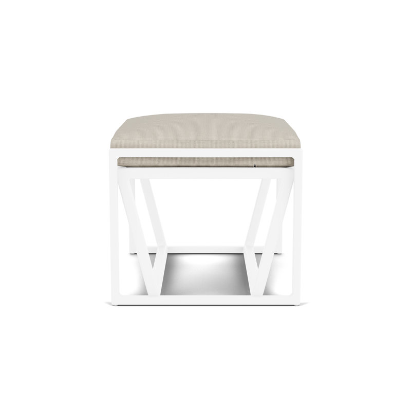Summit Outdoor Ottoman, White, Fife Fog