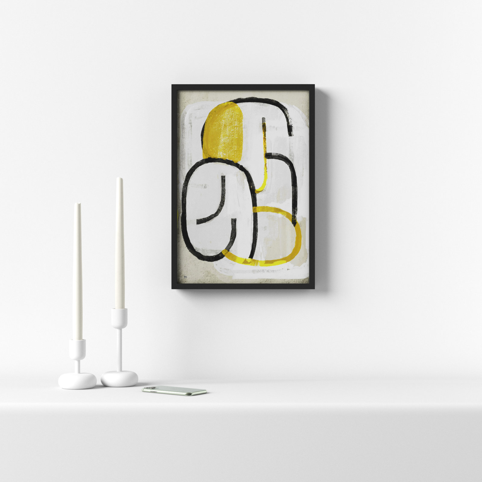 Somewhere "Somewhere" Print, Black, 20" H x 14" W x 1.25" D