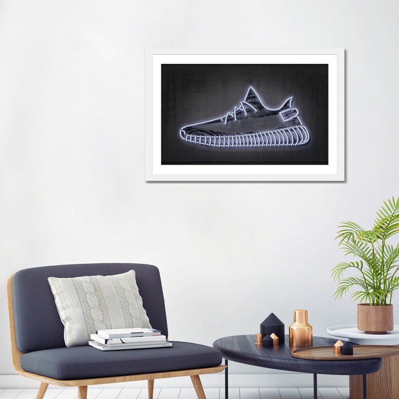 « Sneaker Y » par octave Mielu-impression d’art graphique, Blanc, H 24 po x l 32 po x P 1 po, Papier encadré blanc