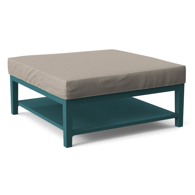 Hammond Square Ottoman, Beige Performance Fabric; 0851-73, Celery Finish