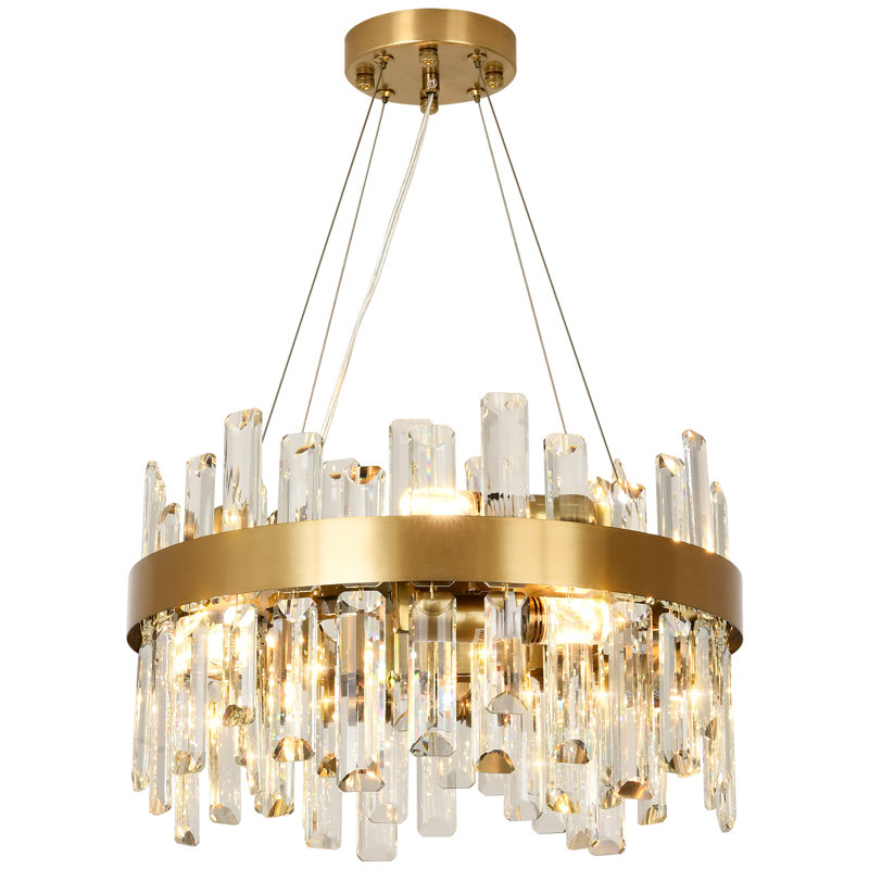 Canora Grey Unique/Statement Chandelier, 8 Lights, Brushed Gold, 25cm H x 40cm W x 25cm D