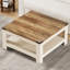 Table basse carrée Zara avec tablettes de rangement à 2 niveaux-1898881398