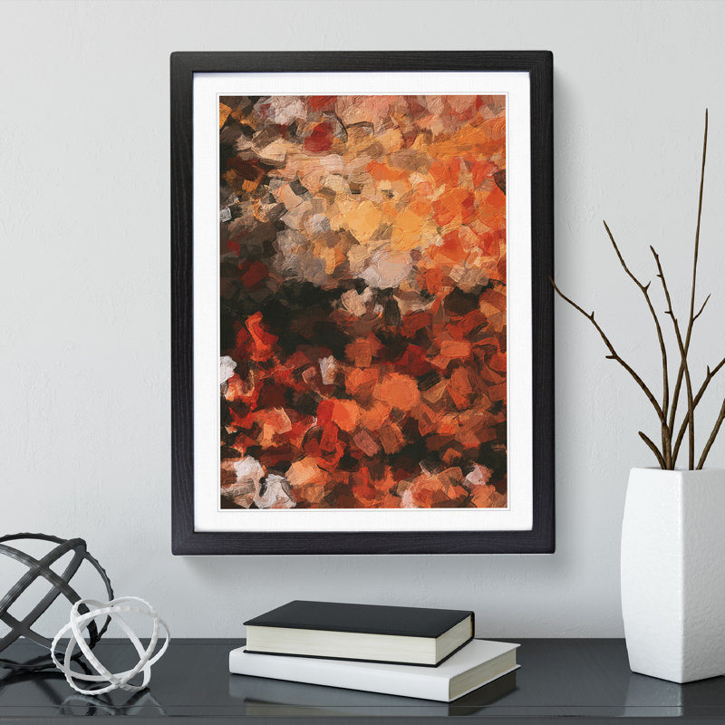 Always Belonging Abstract - Single Picture Frame Painting, 64cm H x 46cm W x 2cm D, Black Framed