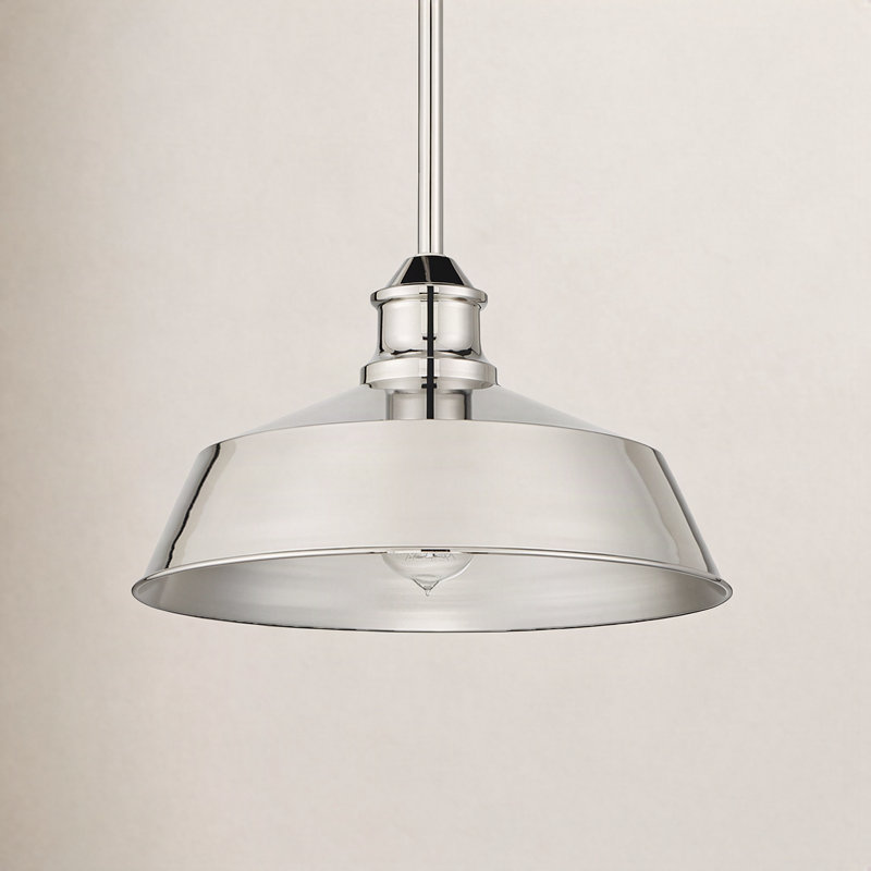 Luminaire suspendu simple 1 lumière Jeb, Nickel poli