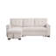 Canapé-lit modulaire réversible en tissu tissé beige 84,5 po avec méridienne de rangement-485793657