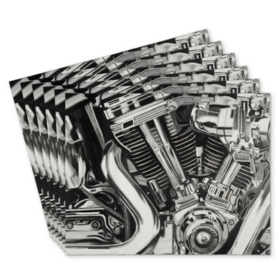 Mechanism of a Motorcycle Polyester Bonniview Set of 6 - Decor