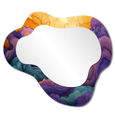Dissous les limites des éclaboussures de gouttes de peinture I - miroir mural décoratif de nuage de peinture goutte à goutte, miroir de coiffeuse moderne, imprimé sur métal